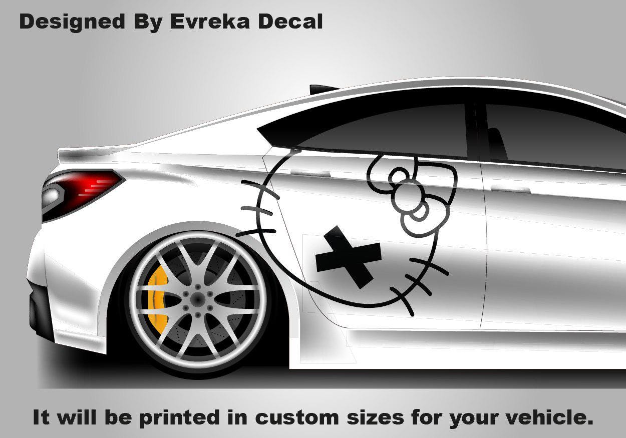 2x Hello Kitty Car Decals: Cuteness On the Go! Car Vinyl | Comics character, Designed Car Livery, Cast Vinyl Wrap | BOTH SIDE - Evreka Decal