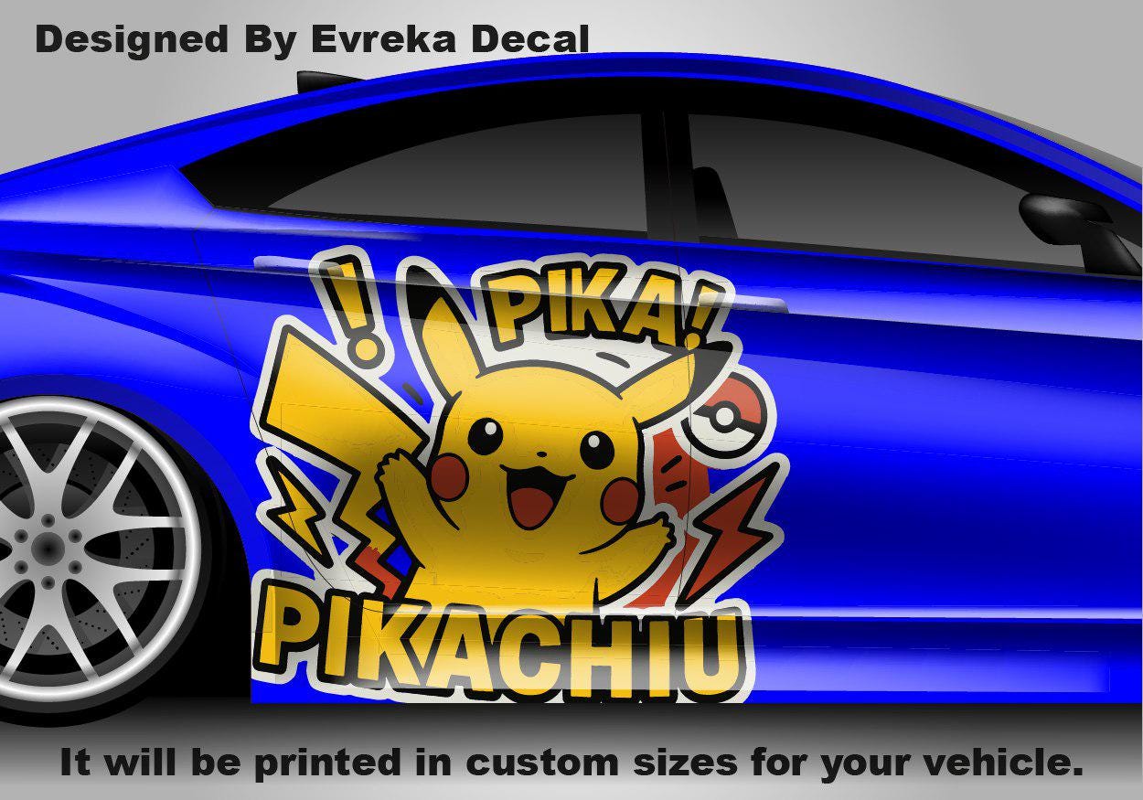 Pikachu Car Decals: Car Vinyl | Hood And Car Side Decal | Comics character, Pokemon character, Designed Car Livery, Cast Vinyl Wrap - Evreka Decal