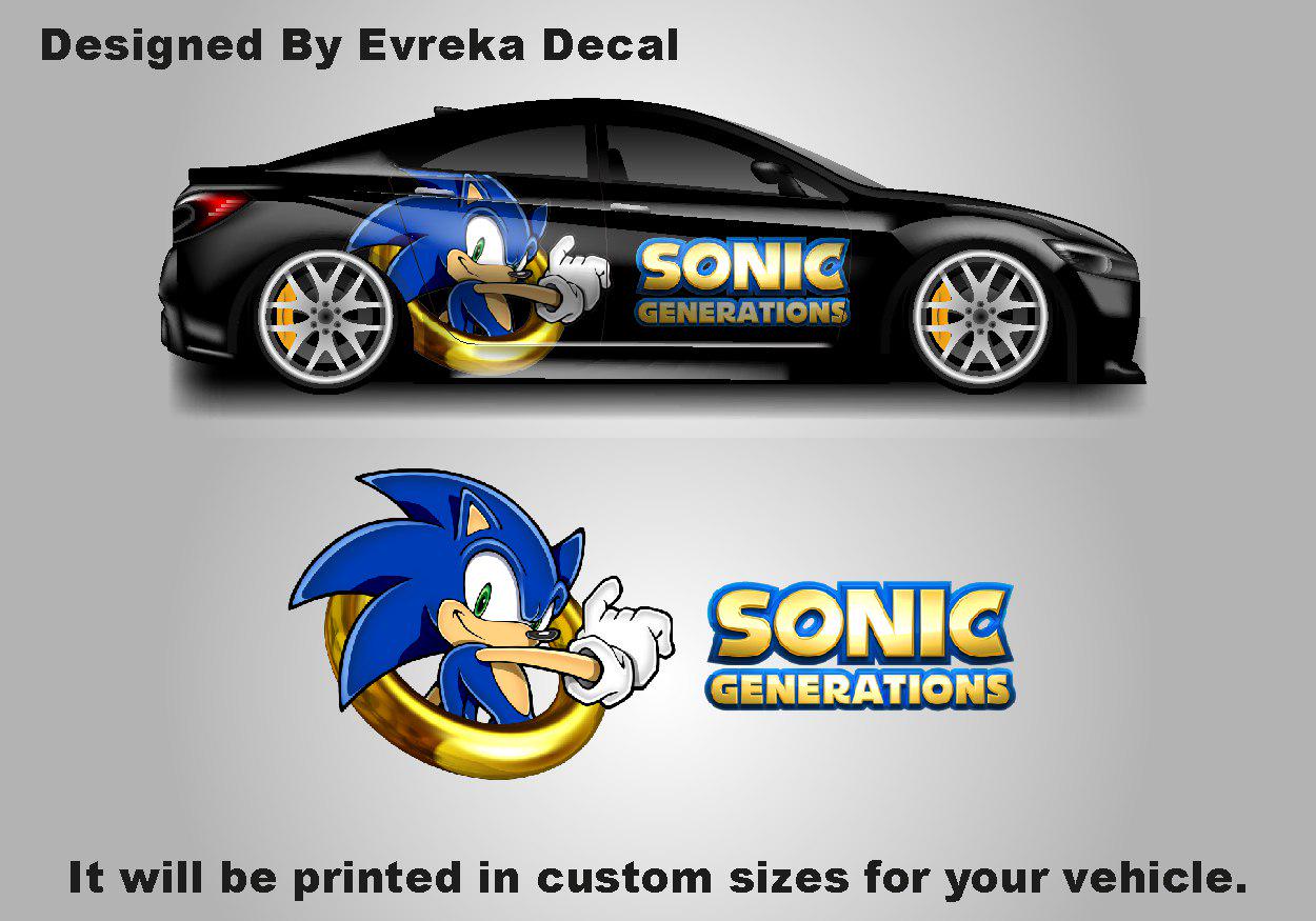 Sonic the Hedgehog Car Side Wrap, Full Color Graphics, Vinyl Livery Decal fit any car, Universal Size, Car Wrap - Evreka Decal