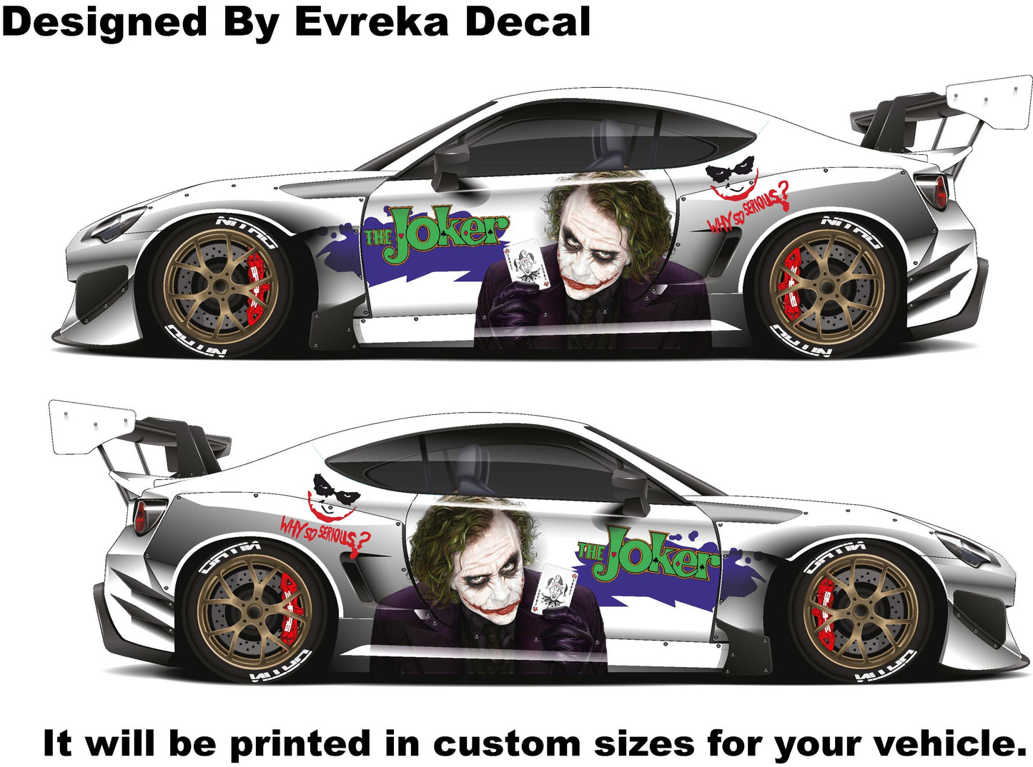Rev up Your Ride with Joker Car Decals: Get a Smile from the Dark Side! Super Hero Villain Inspired Car Side Decal, why so serıous - Evreka Decal