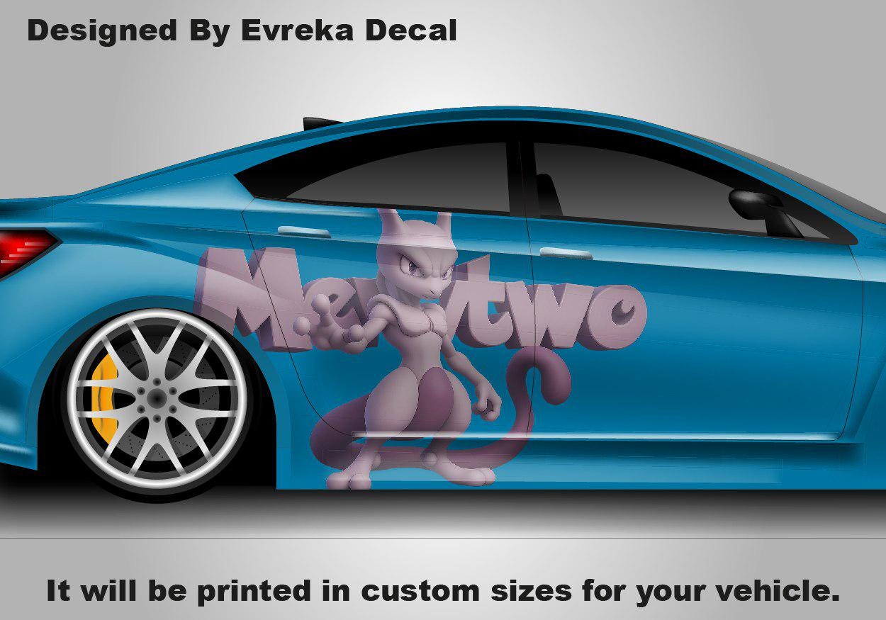 Mewtwo Car Decals: Car Vinyl | Comics character, Pokemon character, Designed Car Livery, Cast Vinyl Wrap , 3D Vinyl ( Passenger Side) - Evreka Decal