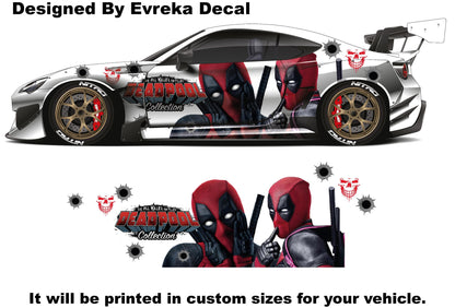 Deadpools together, Super Hero, Villain Inspired Car Side Decal, Universal Size - Evreka Decal