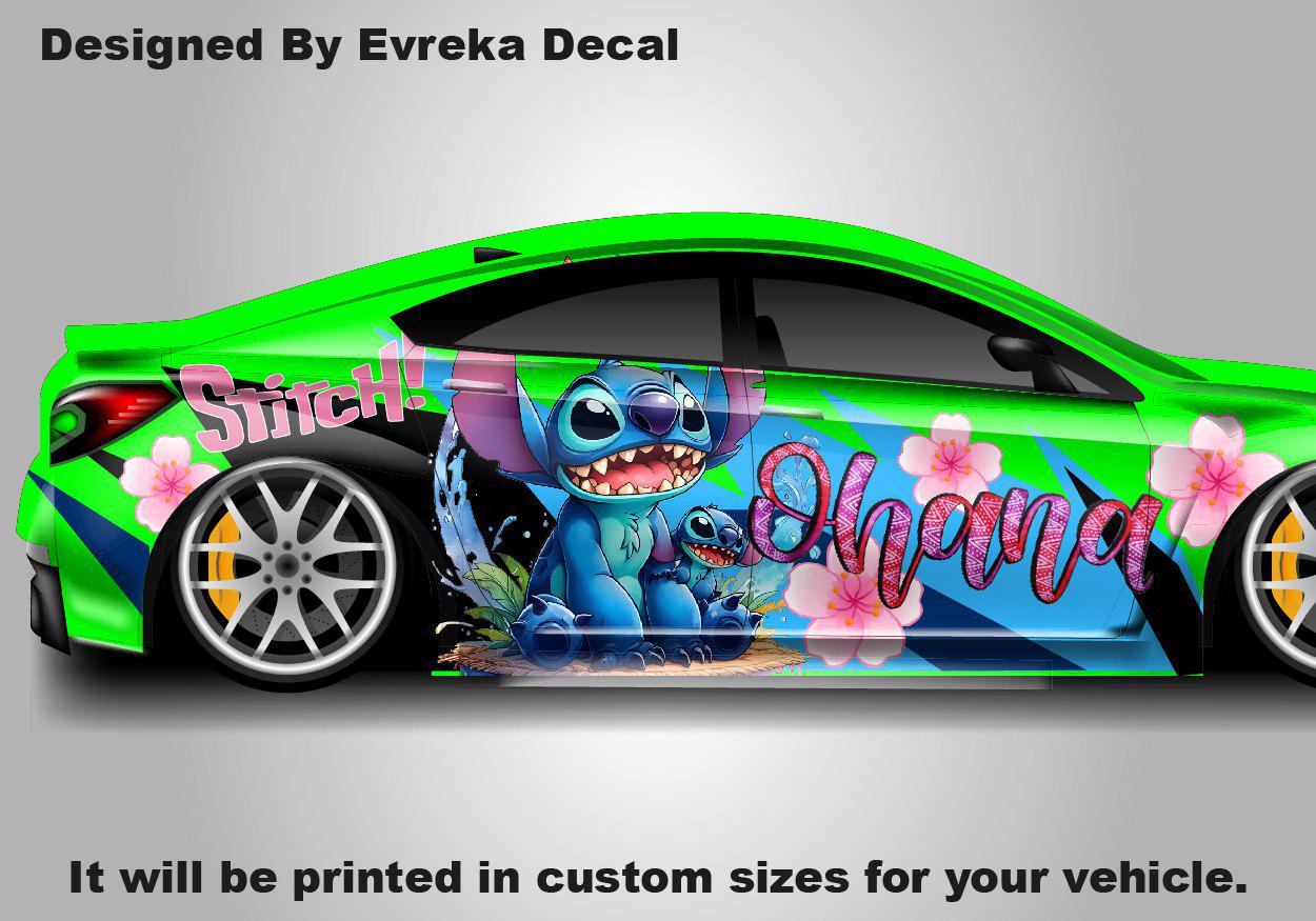 Stitch, Car Livery, Cast Vinyl Wrap, Universal Size, Car Wrap, Car Decal, Car Foil Design - Evreka Decal