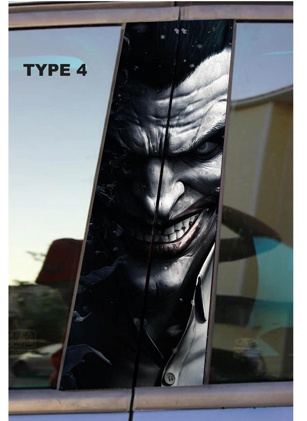 Joker Car Doors Livery Pillar Decal Sticker Wrap - Joker Car Decal - high quality graphics - fits for any vehicle - Evreka Decal