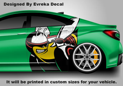 Scat Pack Bumblebee Car Door Decal, Custom Vinyl Graphic Sticker - Dodge Charger Challenger Side Panel Vehicle Wrap Pair - Evreka Decal