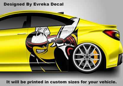 Scat Pack Bumblebee Car Door Decal, Custom Vinyl Graphic Sticker - Dodge Charger Challenger Side Panel Vehicle Wrap Pair - Evreka Decal