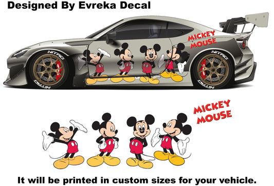 Floral Mickey Decal, Disney Decal, Disney Car Sticker, Disney Gift, Mickey, Mickey Gift, Gift for Her - Evreka Decal
