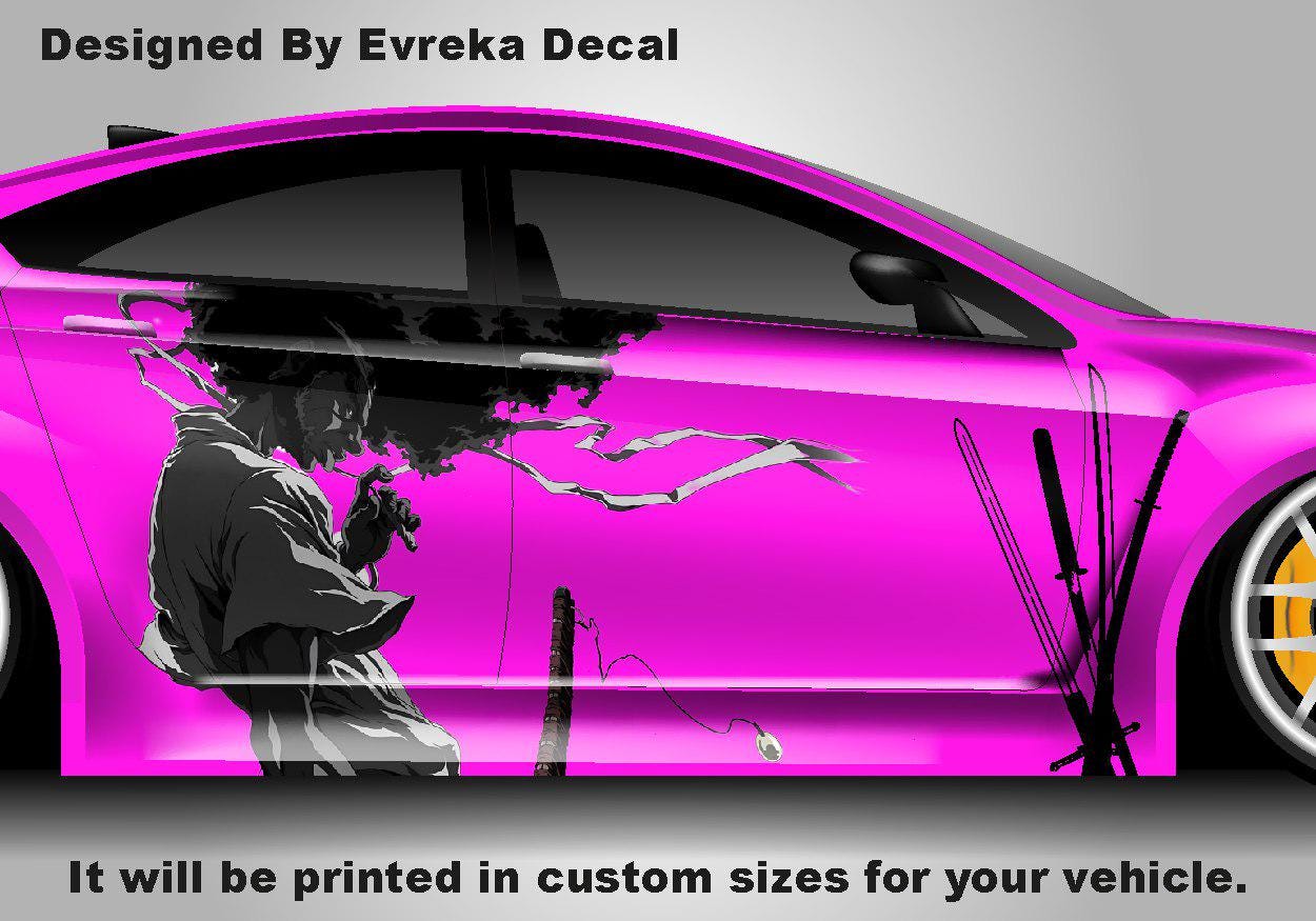Afro Samurai Car Wrap, Japanese Vehicle Shine, Cast Vinyl Wrap, Universal Size afro Samurai Anime Car Sticker Car Decal - Evreka Decal