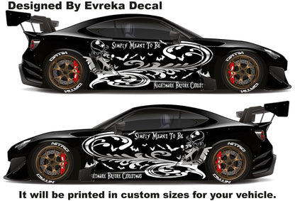 2x Trıbal NIGHTMARE BEFORE CHRISTMAS Jack Sally Graphıc Vınyl Decal Truck Car - Evreka Decal