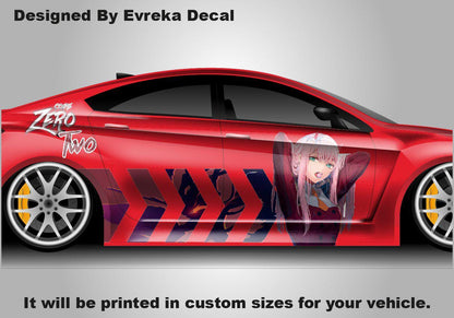 Anime ITASHA ZERO TWO Car Wrap Door Side Fit With Any Cars Vinyl Graphics Car Stickers Car Decal - Evreka Decal