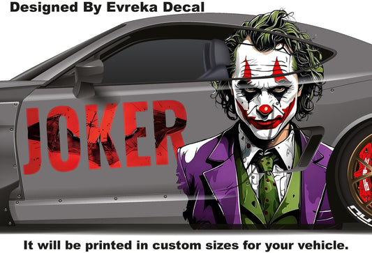 Joker Car Wrap, Car Livery, Cast Vinyl Wrap, Universal Size, Car Wrap, Car Decal, Car Foil Design - Evreka Decal