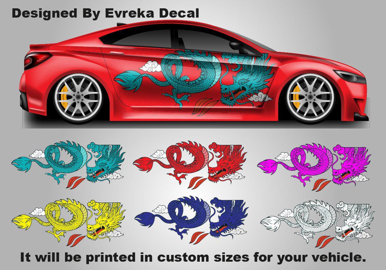 Dragon Car Decal: Universal Vehicle Side Graphics - Evreka Decal