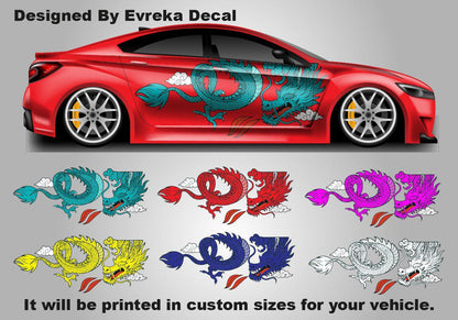 Dragon Car Decal: Universal Vehicle Side Graphics - Evreka Decal