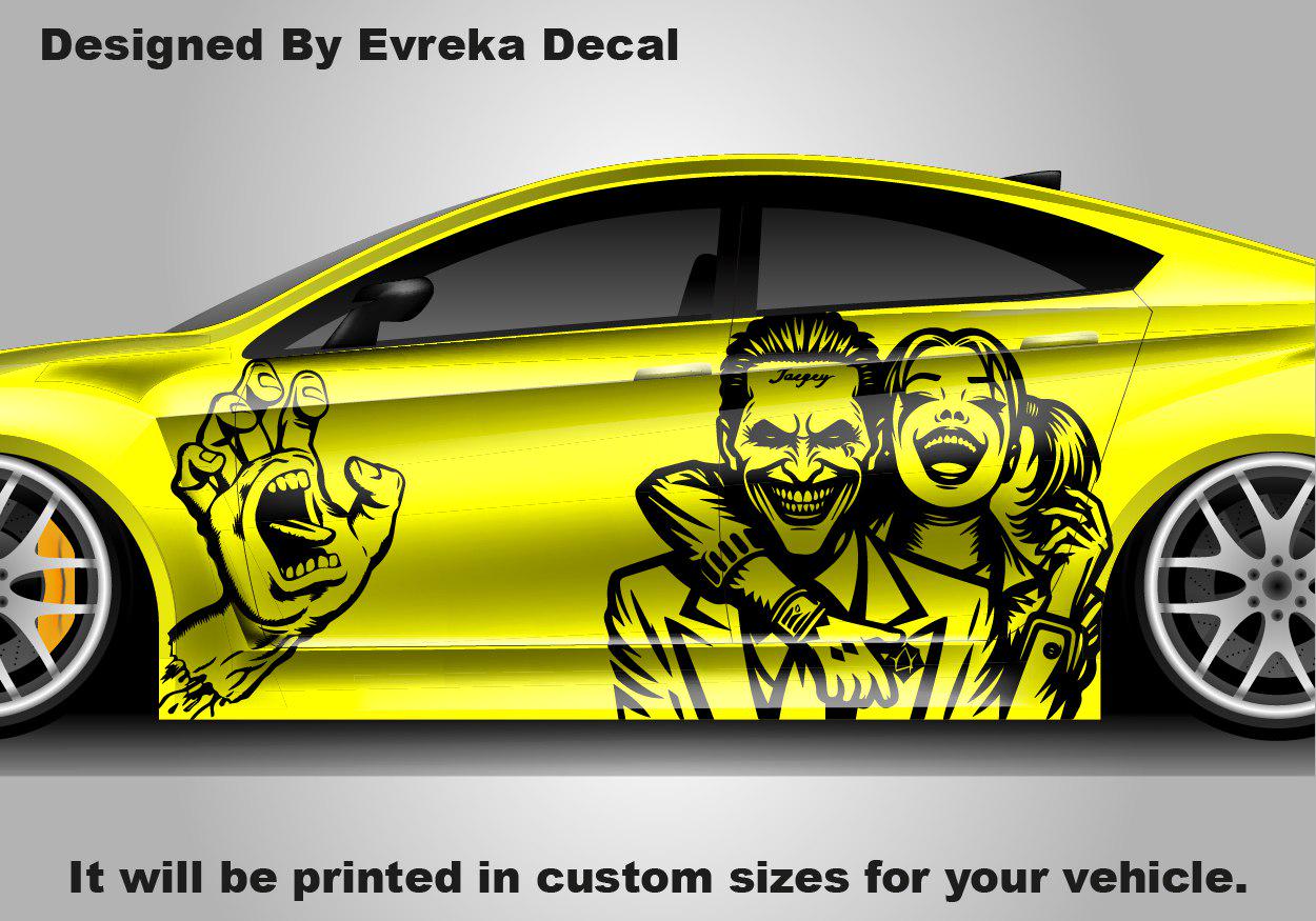 Harley Quinn Premium Customizable Vinyl Car Wrap - High-Quality Vehicle Wraps for Cars, Trucks, SUVs - Durable, Weather-Resistant Auto Wraps - Evreka Decal