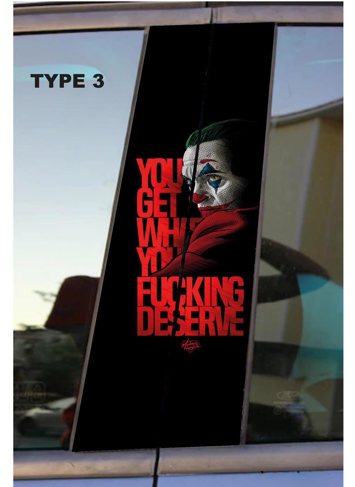 Joker Car Doors Livery Pillar Decal Sticker Wrap - Joker Car Decal - high quality graphics - fits for any vehicle - Evreka Decal