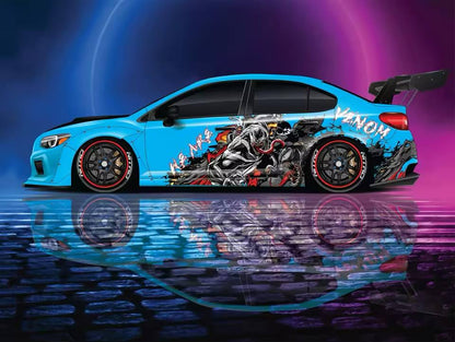 Venom New Design, American superhero the Marvel Comics character, Venom Designed Car Livery, Cast Vinyl Wrap, Universal Size, Car Wrap - Evreka Decal