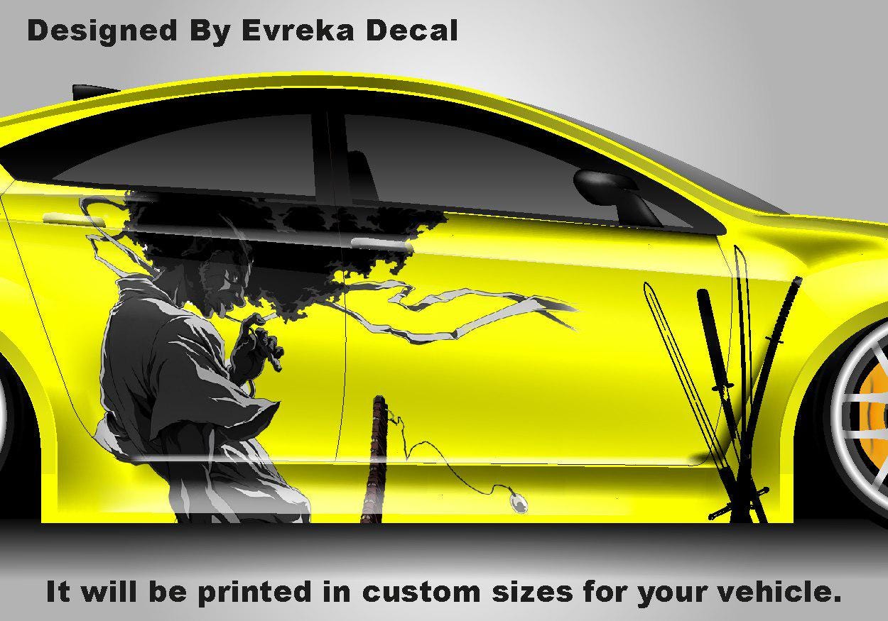 Afro Samurai Car Wrap, Japanese Vehicle Shine, Cast Vinyl Wrap, Universal Size afro Samurai Anime Car Sticker Car Decal - Evreka Decal