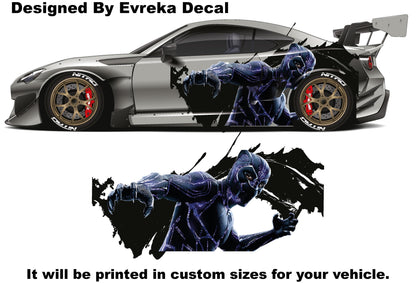 Black Panther Car Decals! American superhero,Marvel Comics character, Cast Vinyl Wrap, Universal Size - Evreka Decal