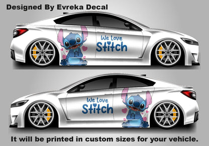 Stitch, Car Livery, Cast Vinyl Wrap, Universal Size, Car Wrap, Car Decal, Car Foil Design - Evreka Decal