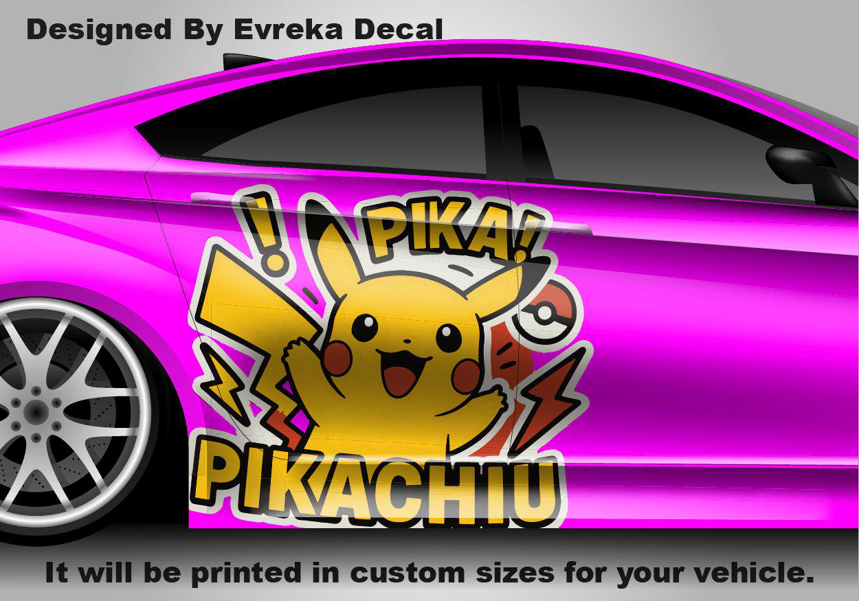 Pikachu Car Decals: Car Vinyl | Hood And Car Side Decal | Comics character, Pokemon character, Designed Car Livery, Cast Vinyl Wrap - Evreka Decal