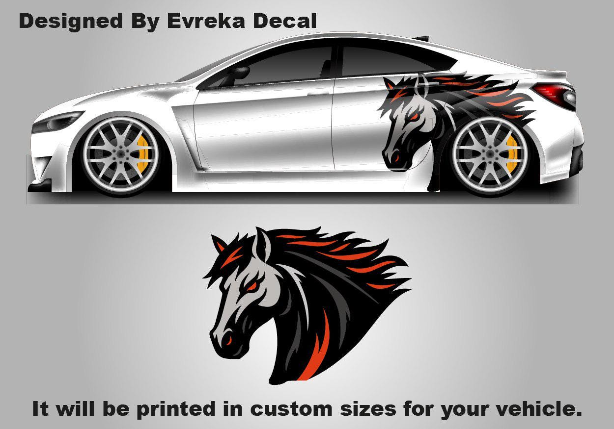 3D Horse Fits Ford Mustang Vinyl Decal Side Truck Car Vehicle Graphic - Evreka Decal