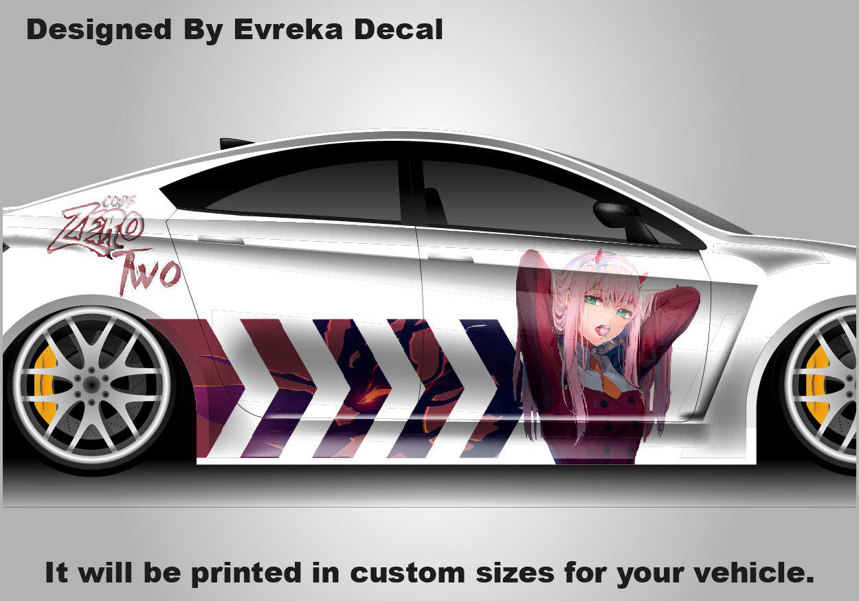 Anime ITASHA ZERO TWO Car Wrap Door Side Fit With Any Cars Vinyl Graphics Car Stickers Car Decal - Evreka Decal