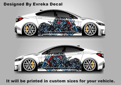 Dragon japanese style, , Car Livery, Cast Vinyl Wrap, Universal Size, Car Wrap, Car Foil Design - Evreka Decal