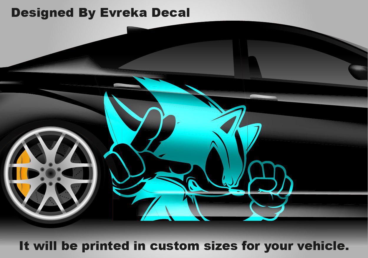 2X Sonic the Hedgehog Car Side Wrap, Full Color Graphics, Vinyl Livery Decal fit any car, Universal Size, Car Wrap - Evreka Decal