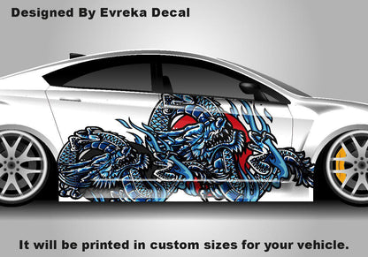 Dragon japanese style, , Car Livery, Cast Vinyl Wrap, Universal Size, Car Wrap, Car Foil Design - Evreka Decal