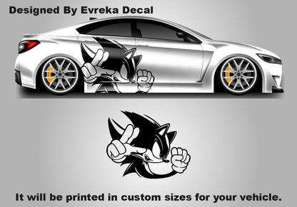 2X Sonic the Hedgehog Car Side Wrap, Full Color Graphics, Vinyl Livery Decal fit any car, Universal Size, Car Wrap - Evreka Decal