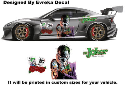 JOKER, Super Hero Villain Inspired Car Side Decal, Universal Size, Cast Vinyl Wrap, why so serıous - Evreka Decal
