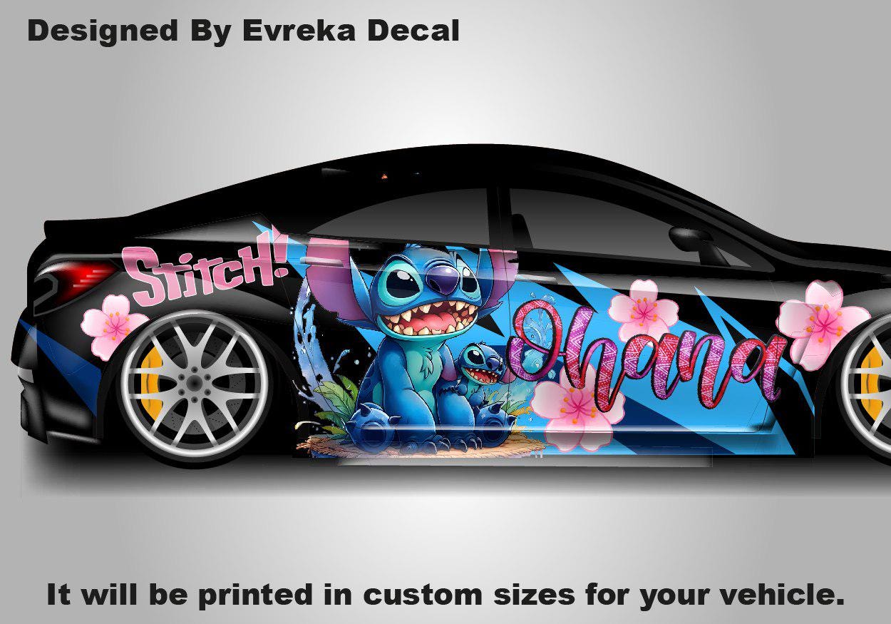 Stitch, Car Livery, Cast Vinyl Wrap, Universal Size, Car Wrap, Car Decal, Car Foil Design - Evreka Decal