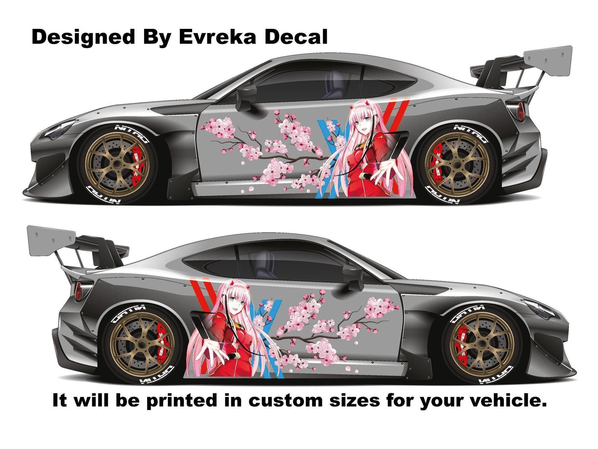 Anime ITASHA Zero Two Car Wrap Car Stickers Car Decal Fits With Any Cars - Evreka Decal