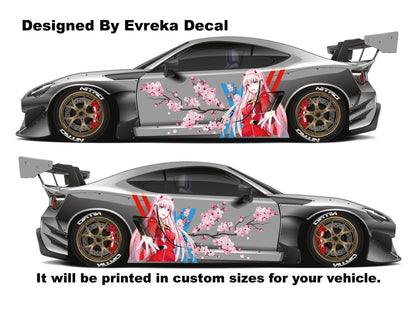 Anime ITASHA Zero Two Car Wrap Car Stickers Car Decal Fits With Any Cars - Evreka Decal