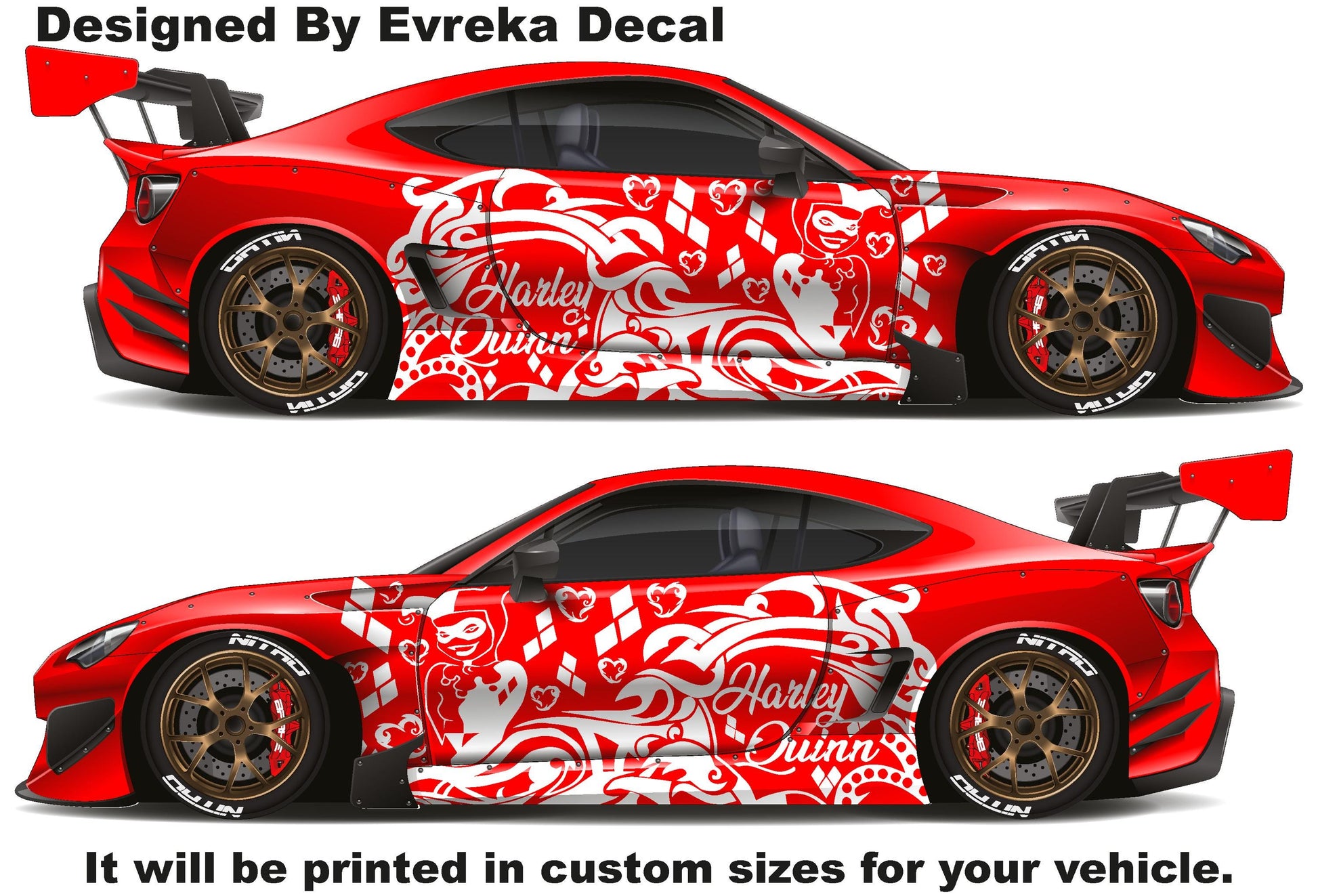 2X Trıbal Harley Quınn Graphıc Vınyl Decal TRUCK CAR SIDES - Evreka Decal