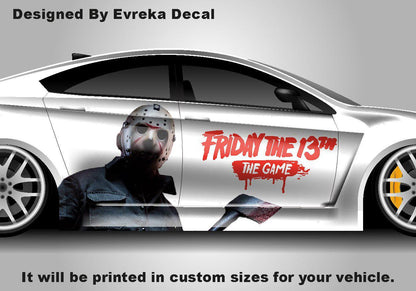 Michael Myers Face Large Car Decal, Graphic Decal Tailgate Car Livery, Universal Size, Car Wrap Friday the 13th Decal, Jason Voorhees - Evreka Decal