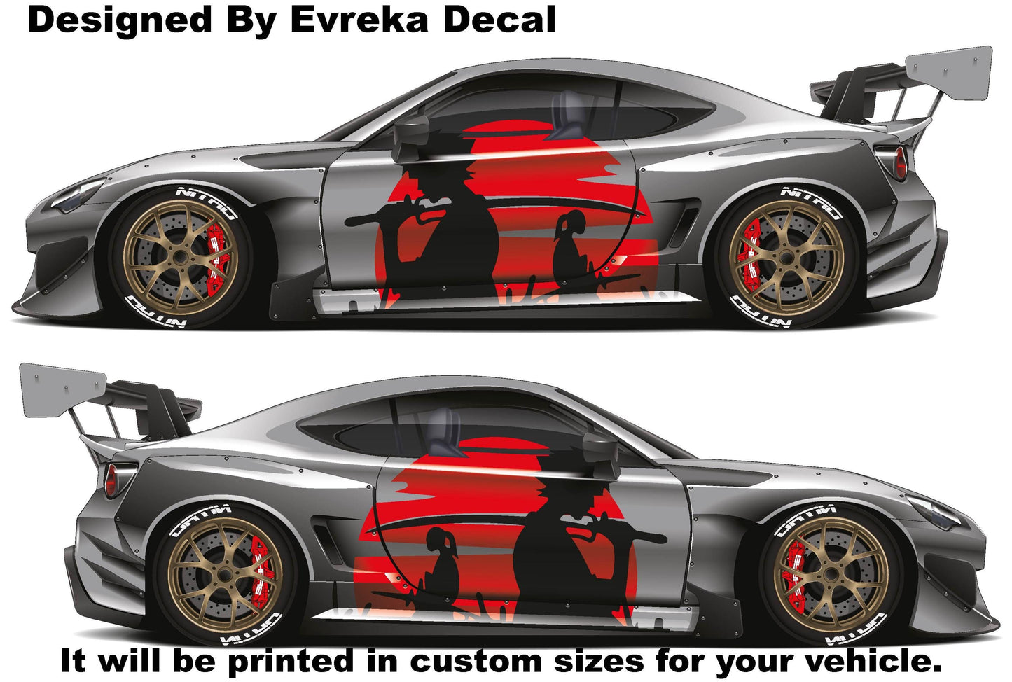 Samurai Car Wrap, Japanese Vehicle Shine, Cast Vinyl Wrap, Universal Size Samurai Anime Car Sticker Car Decal - Evreka Decal