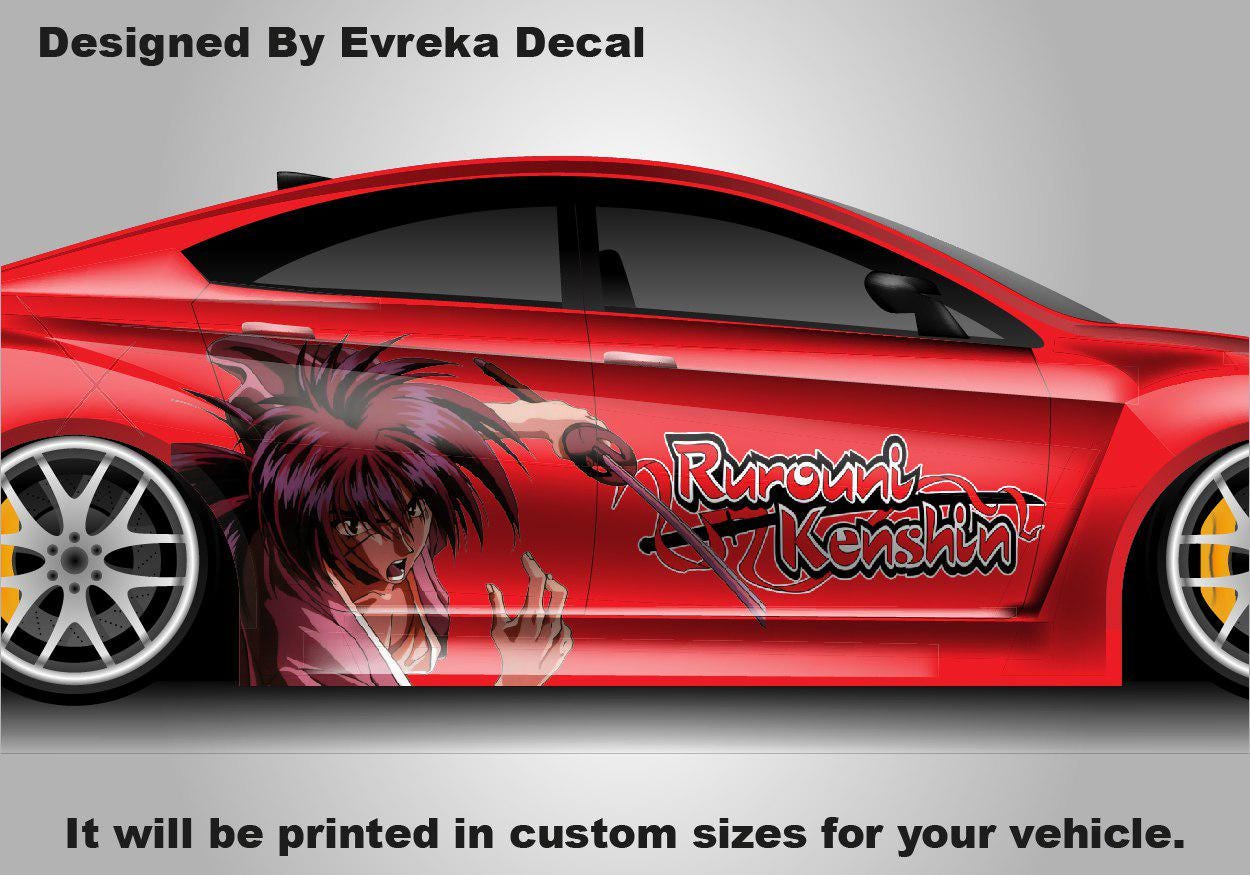 Anime Rurouni Kenshin car sticker universal large car vinyl wrap decal custom car side decal for car decoration - Evreka Decal
