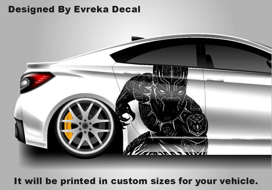 Black Panther Car Decals! American superhero,Marvel Comics character, Cast Vinyl Wrap, Universal Size - Evreka Decal