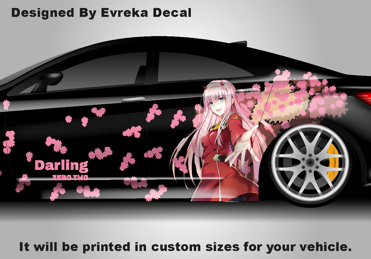 Anime ITASHA ZERO TWO Car Wrap Door Side Fit With Any Cars Vinyl Graphics Car Stickers Car Decal - Evreka Decal