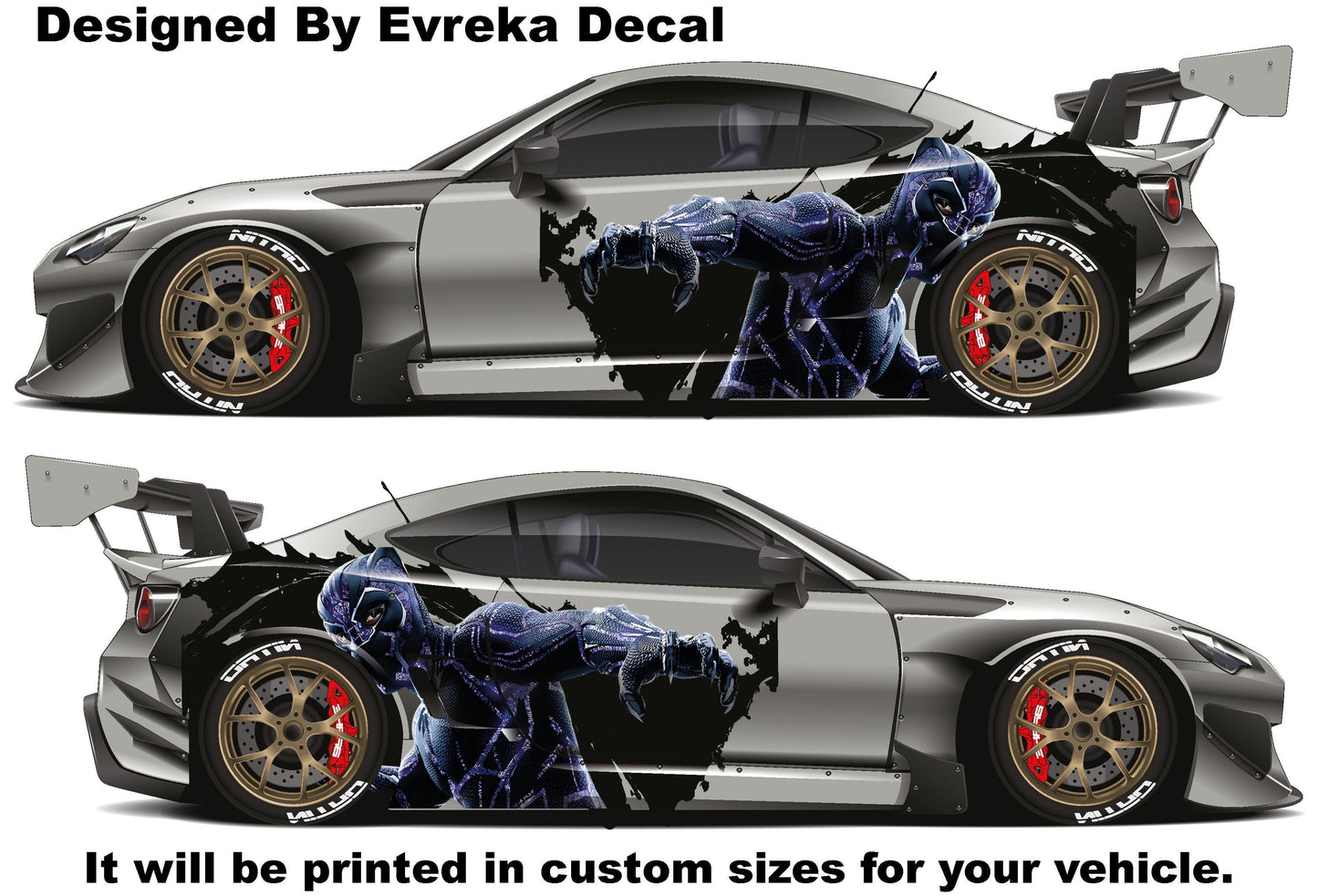 Black Panther Car Decals! American superhero,Marvel Comics character, Cast Vinyl Wrap, Universal Size - Evreka Decal