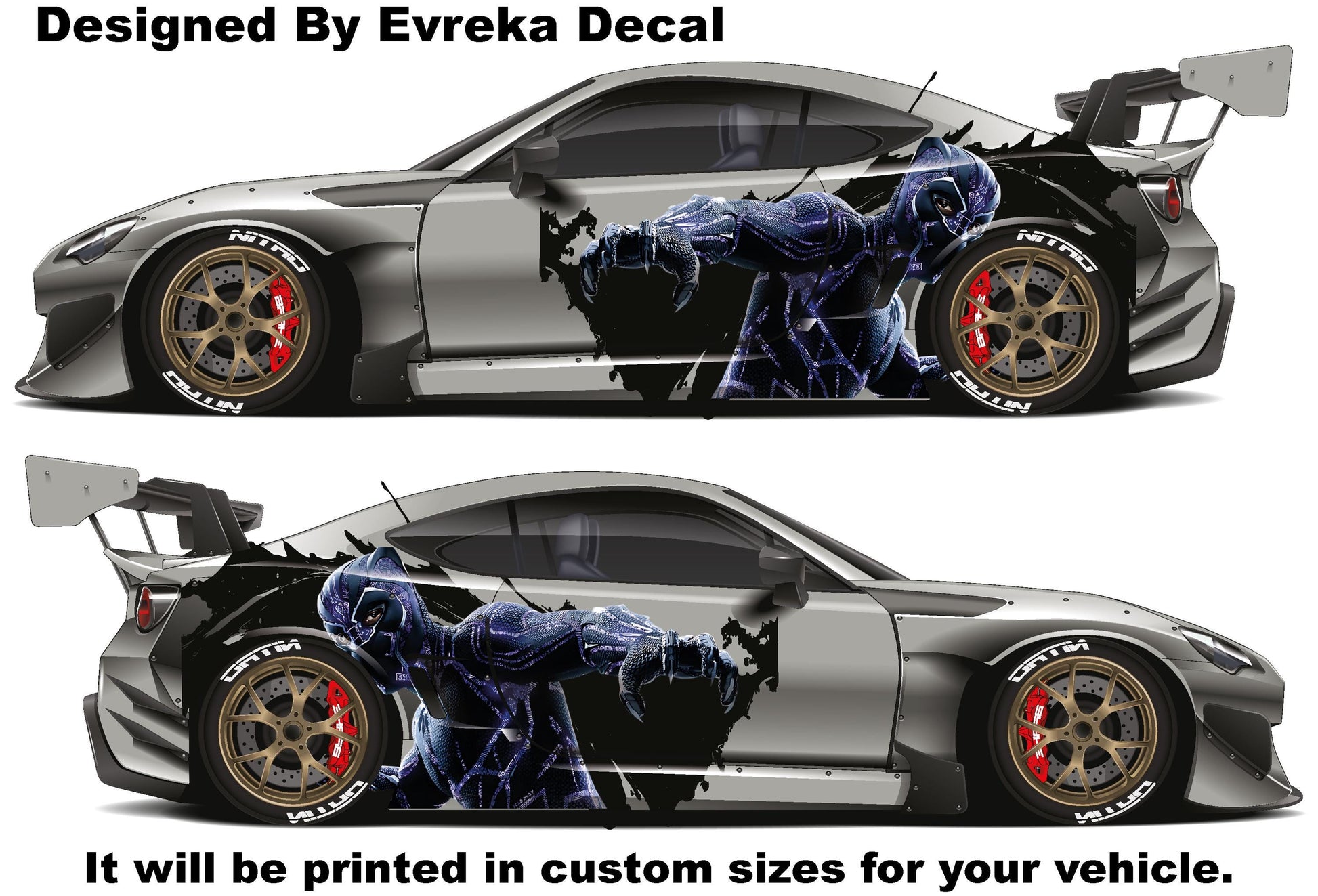 Black Panther Car Decals! American superhero,Marvel Comics character, Cast Vinyl Wrap, Universal Size - Evreka Decal