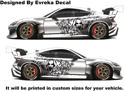 2 x Joker, Ha Ha Ha, the greatest villain ever, JOKER, Super Hero Villain Inspired Car Side Decal, Universal Size, Cast Vinyl Wrap - Evreka Decal