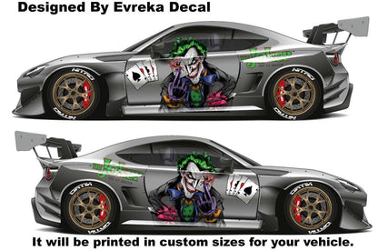 JOKER, Super Hero Villain Inspired Car Side Decal, Universal Size, Cast Vinyl Wrap, why so serious - Evreka Decal