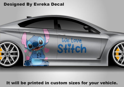 Stitch, Car Livery, Cast Vinyl Wrap, Universal Size, Car Wrap, Car Decal, Car Foil Design - Evreka Decal