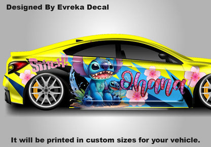 Stitch, Car Livery, Cast Vinyl Wrap, Universal Size, Car Wrap, Car Decal, Car Foil Design - Evreka Decal