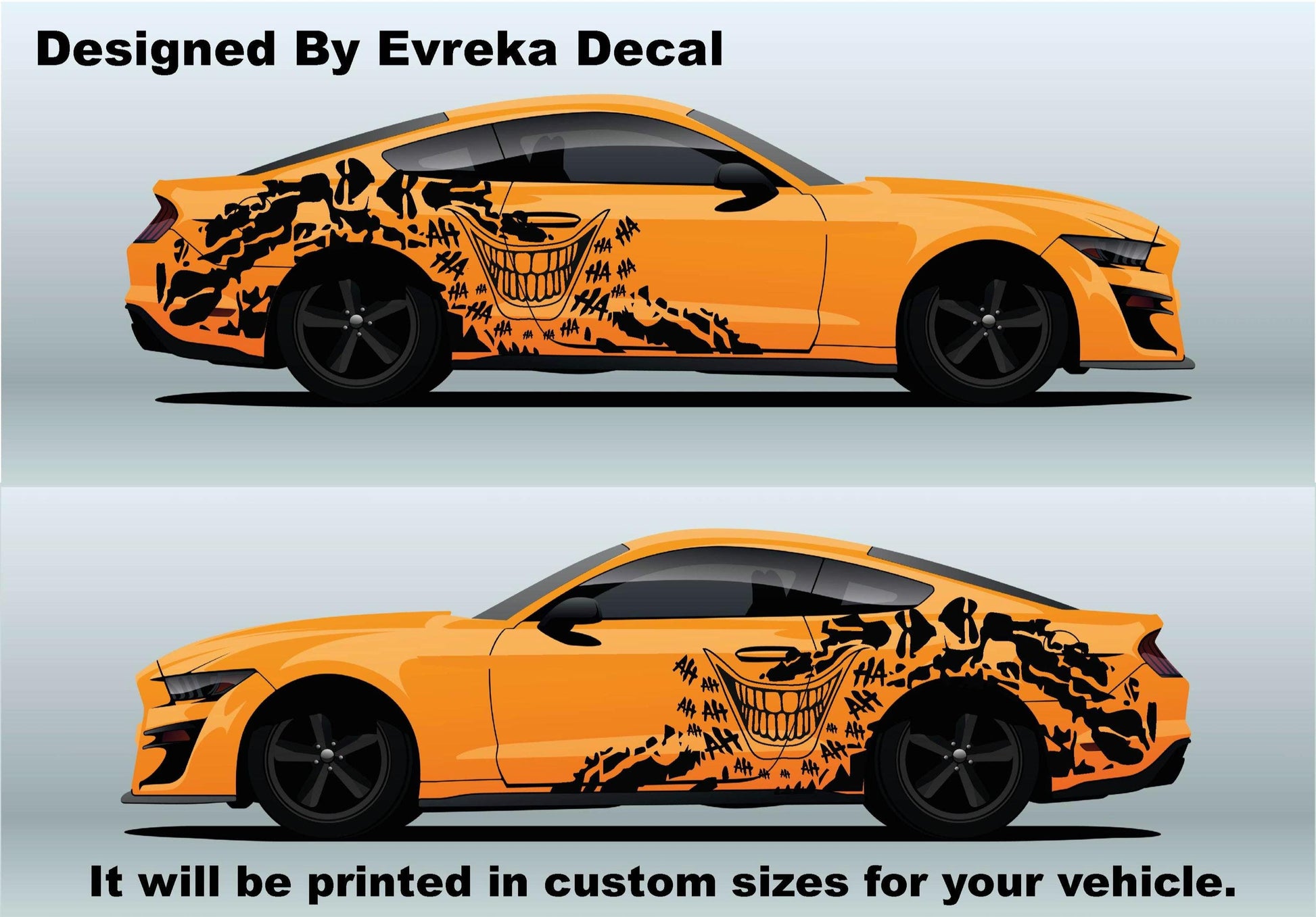 Joker Smile Car Side Decal. Joker Laugh Car Side Sticker. Joker Vinly Car Decal. - Evreka Decal