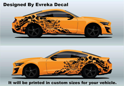 Joker Smile Car Side Decal. Joker Laugh Car Side Sticker. Joker Vinly Car Decal. - Evreka Decal