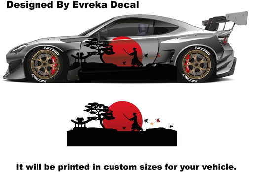 Samurai Car Wrap, Japanese Vehicle Shine, Cast Vinyl Wrap, Universal Size Samurai Anime Car Sticker Car Decal - Evreka Decal