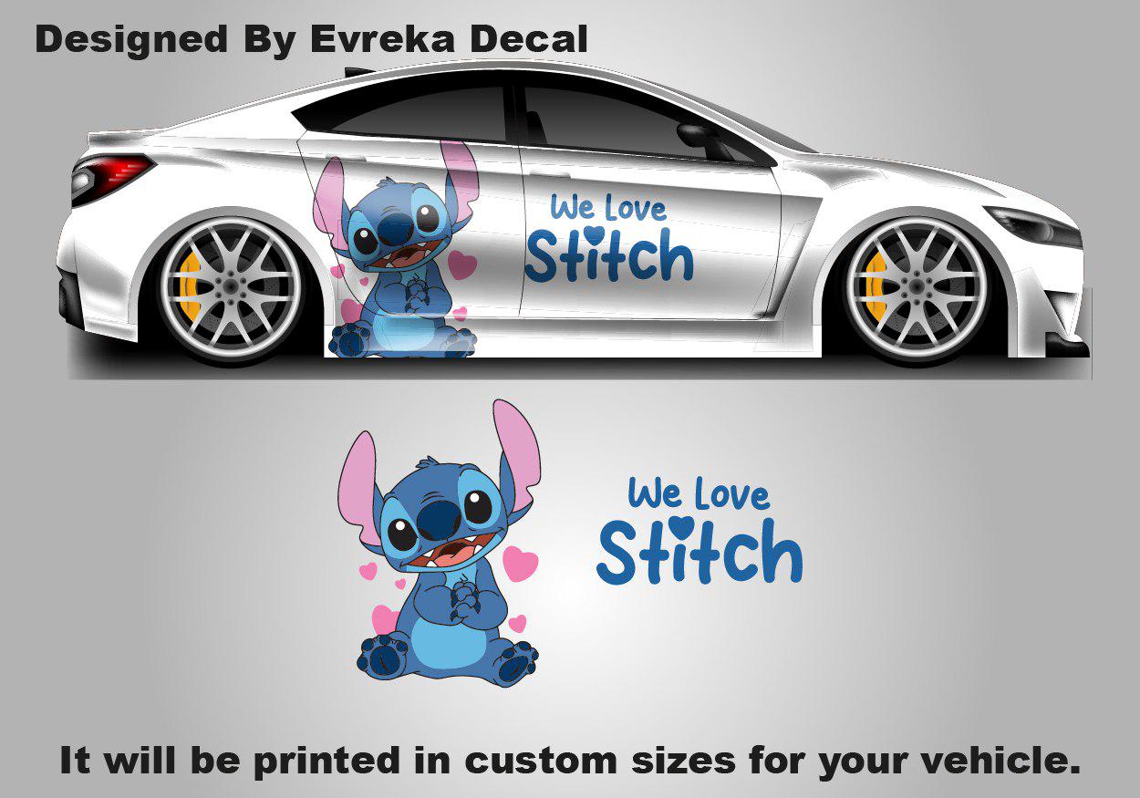 Stitch, Car Livery, Cast Vinyl Wrap, Universal Size, Car Wrap, Car Decal, Car Foil Design - Evreka Decal